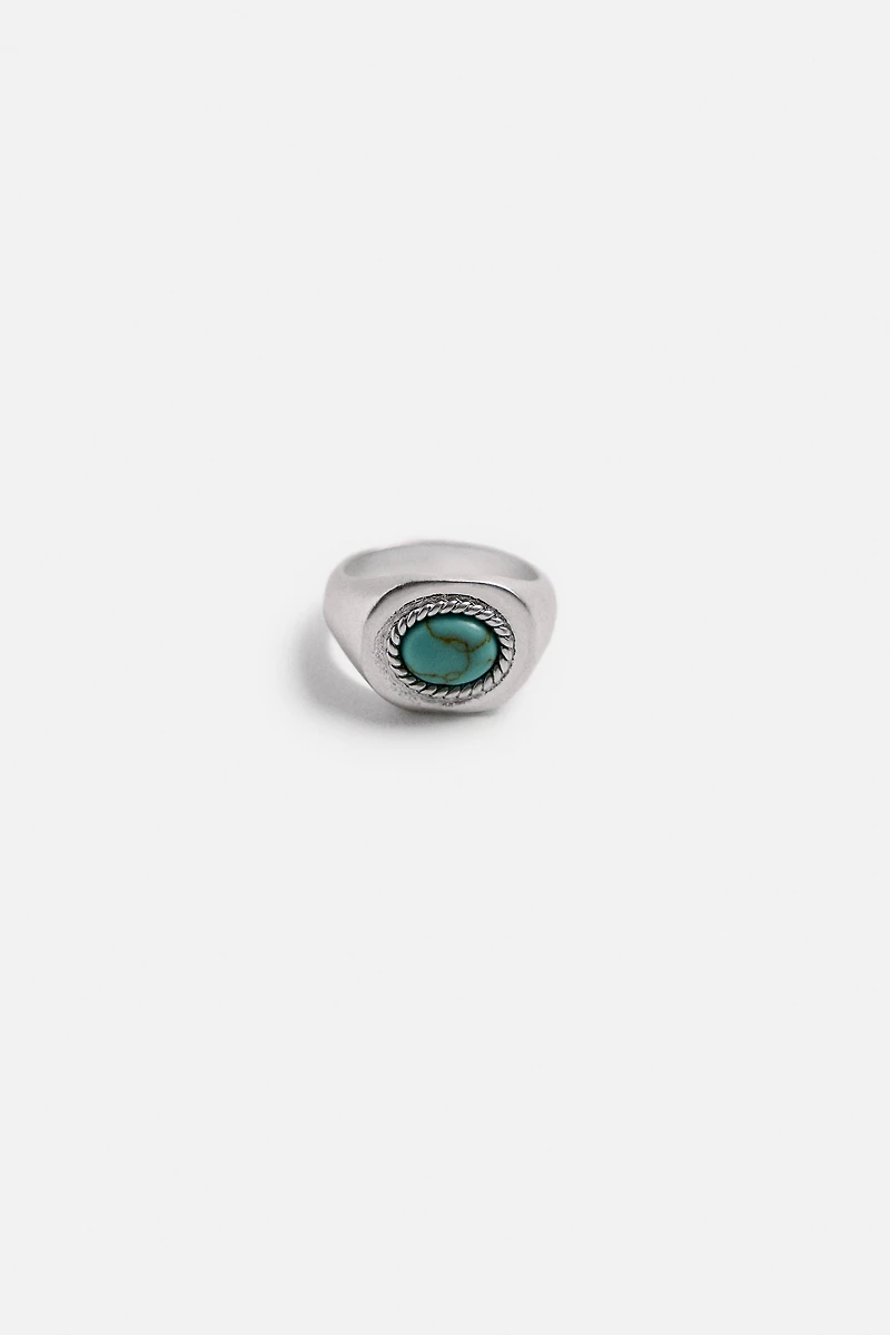 TURQUOISE STONE COMBINATION RING