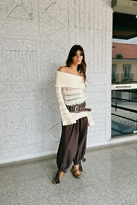 OPENWORK OFF-THE-SHOULDER JUMPER