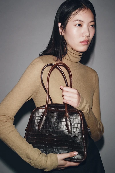 SAC EN CUIR BOWLING EN RELIEF