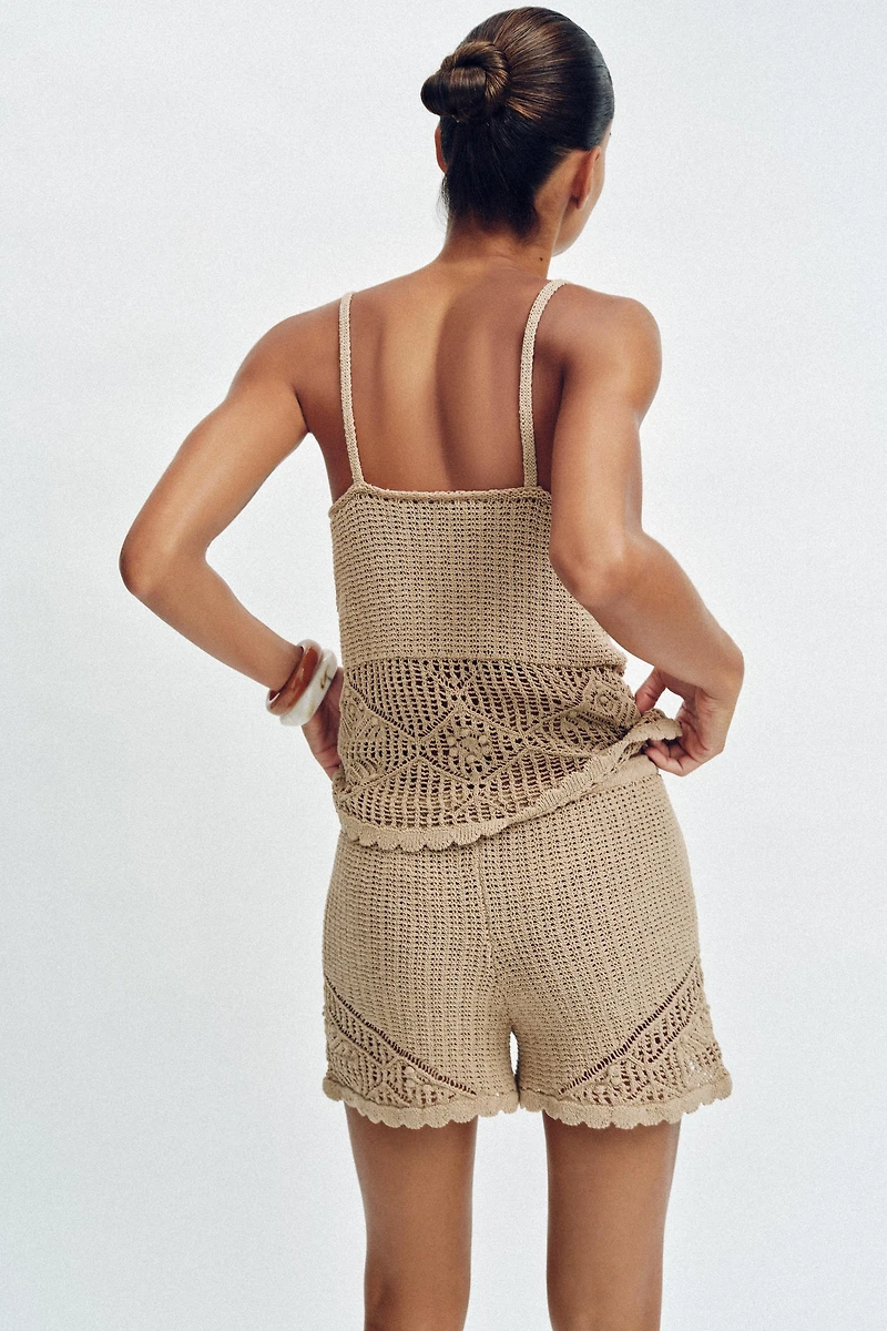 POINTELLE KNIT SHORTS