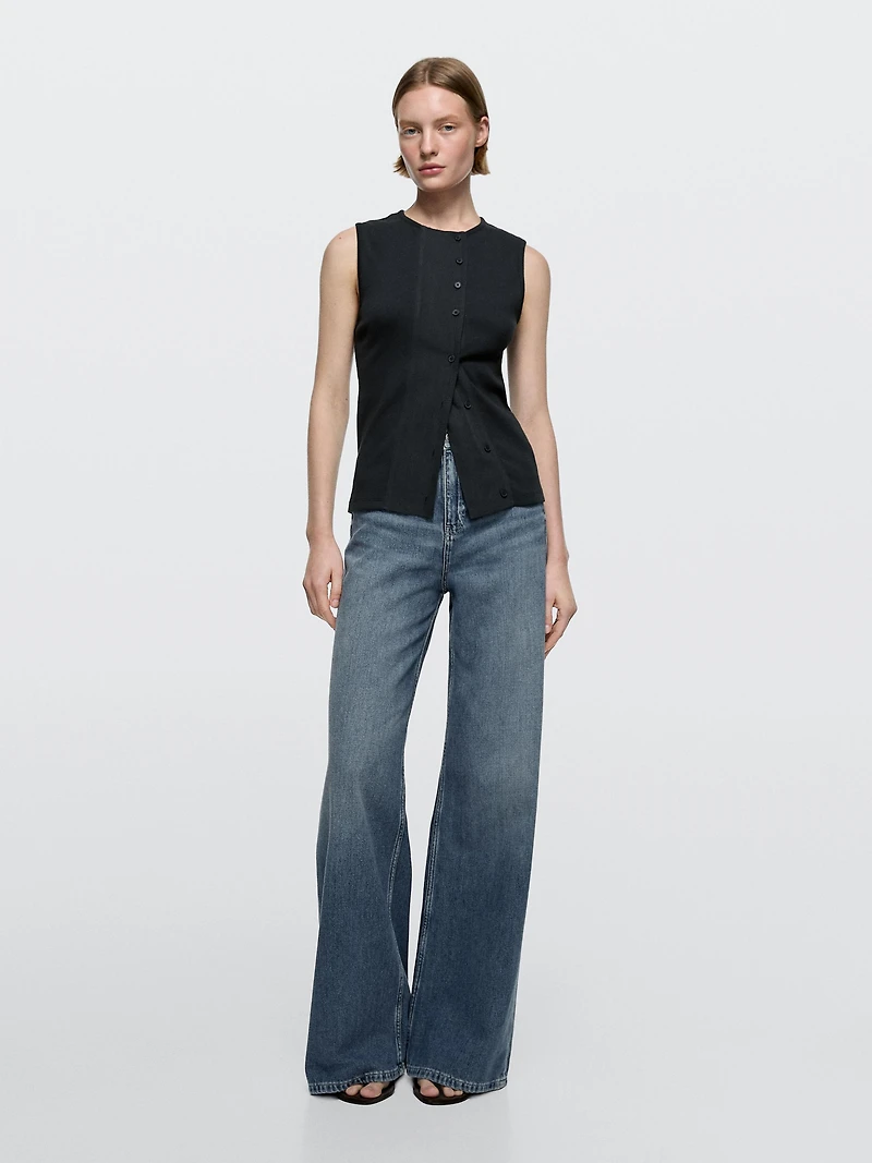 Jean wide leg taille haute