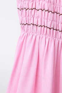 SMOCKED LINEN DRESS