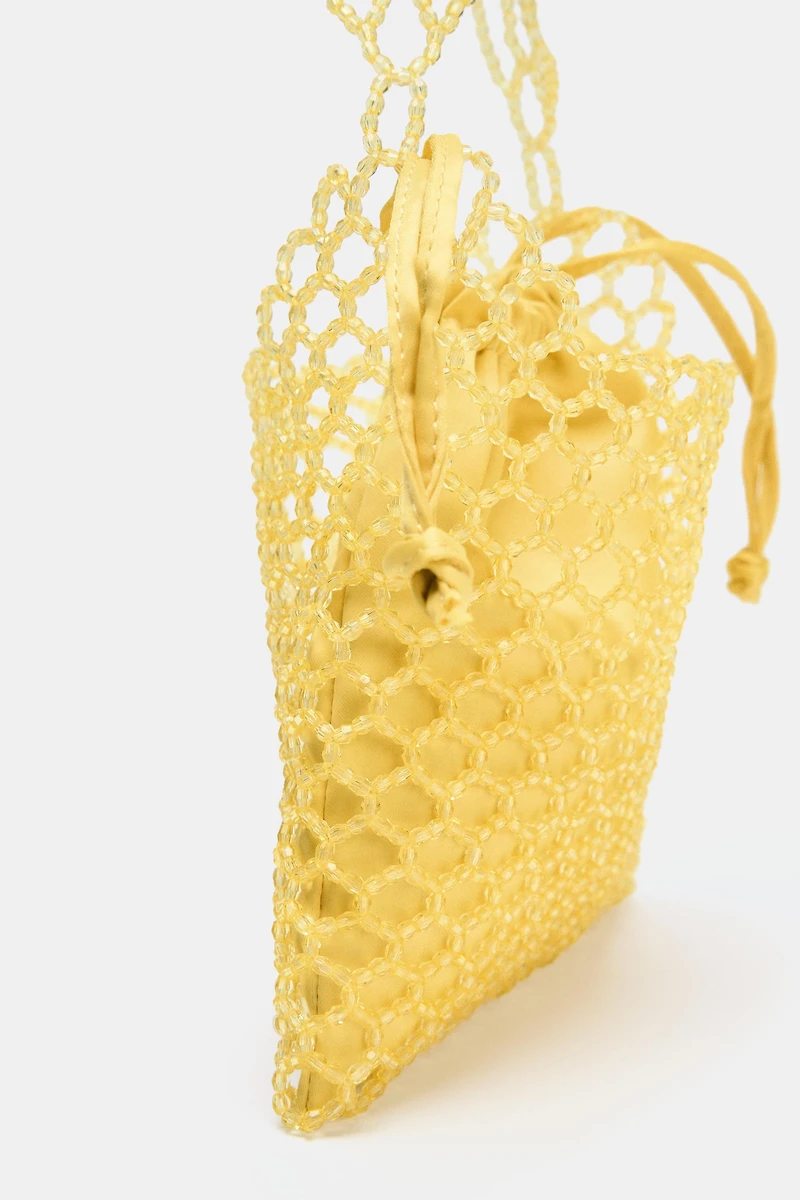 BEADED MINI BUCKET BAG