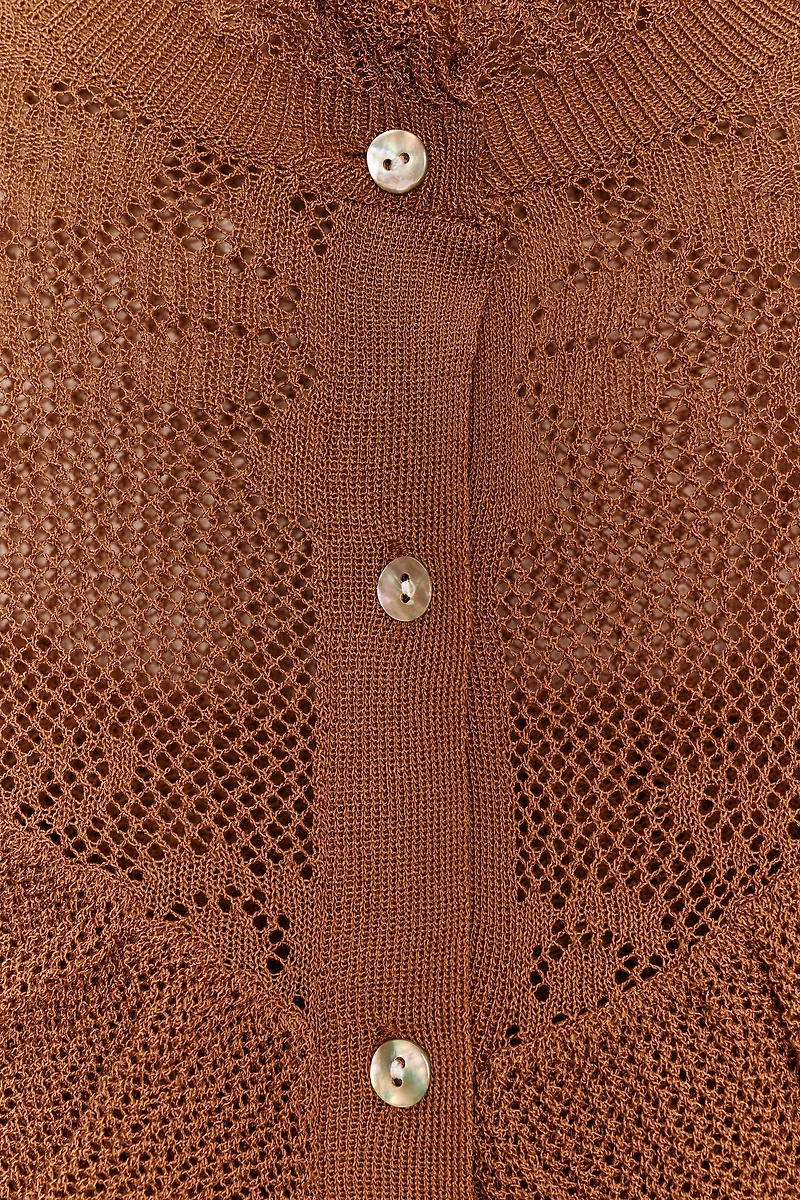 GILET ROMANTIQUE EN MAILLE POINTELLE