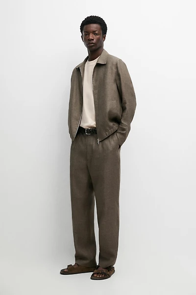 Faded total look linen jacket