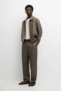 Faded linen total look jacket
