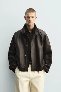 LEATHER BOMBER JACKET