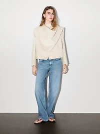 Short coat with scarf detail