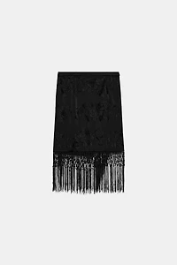 ZW COLLECTION EMBROIDERED FRINGE SKIRT
