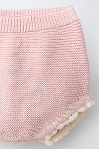 CONTRAST LACE KNIT BOTTOMS