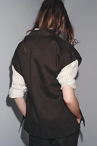 ZW COLLECTION DOUBLE BREASTED LINEN VEST
