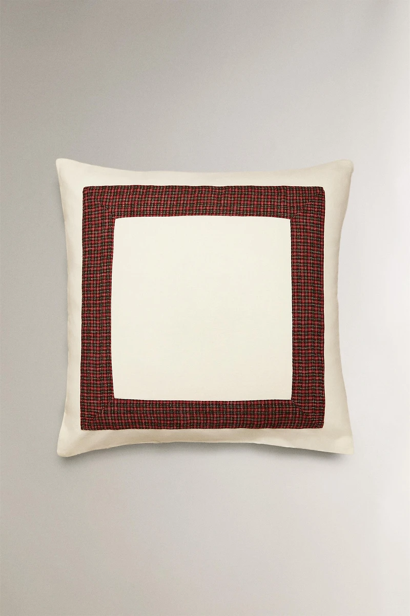 CHRISTMAS LINEN PILLOWCASE WITH BORDER