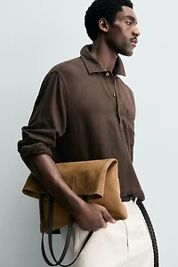LINEN COTTON BLEND POLO SHIRT