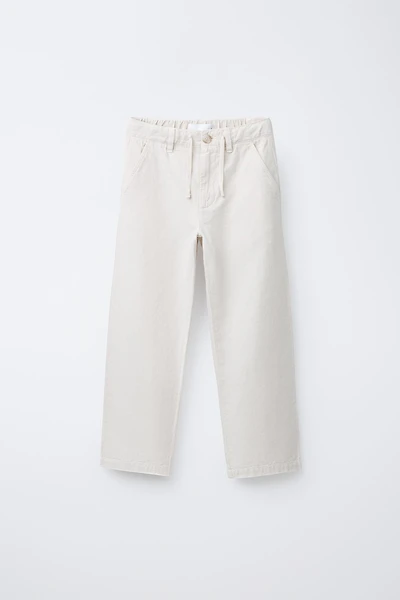 STRAIGHT-LEG COTTON-LINEN PANTS