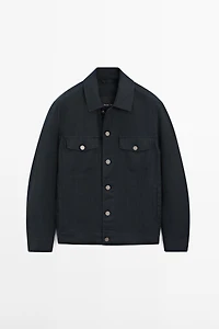 Veste 100 % lin avec détails poches