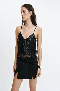 JUPE-PANTALON DENTELLE À OUVERTURES