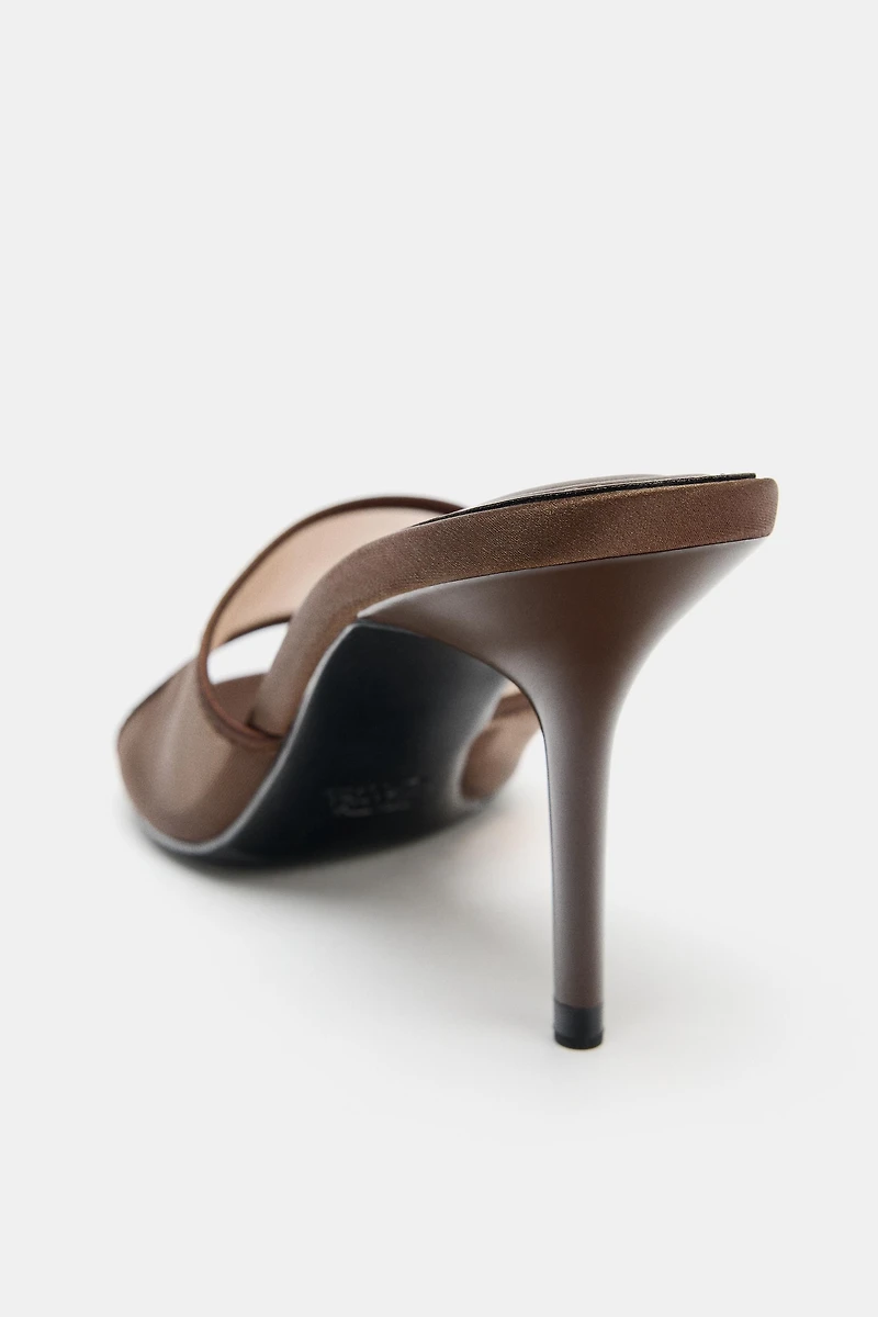 MESH HEELED SANDALS