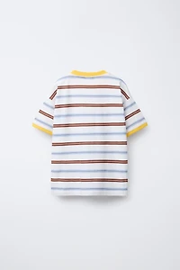 STRIPED AND EMBROIDERED T-SHIRT