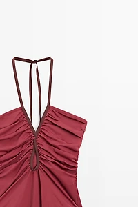 Swimsuit with contrast gathered detail
