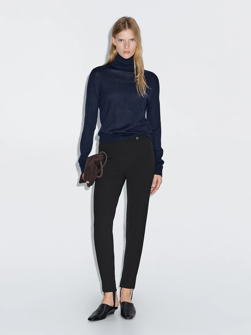 100% cotton trousers with elasticated hems