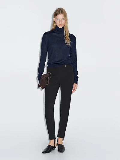 100% cotton trousers with elasticated hems