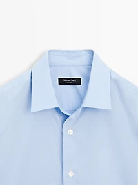 Regular fit striped poplin shirt