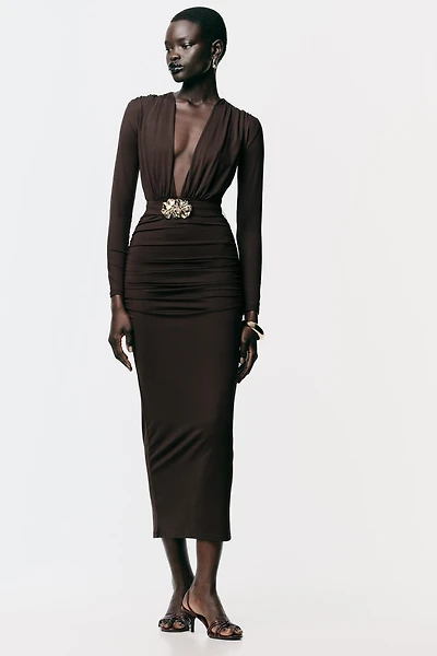 POLYAMIDE DRESS WITH HARDWARE BELT