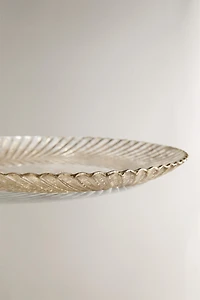 CHRISTMAS SHINY GLASS DESSERT PLATE