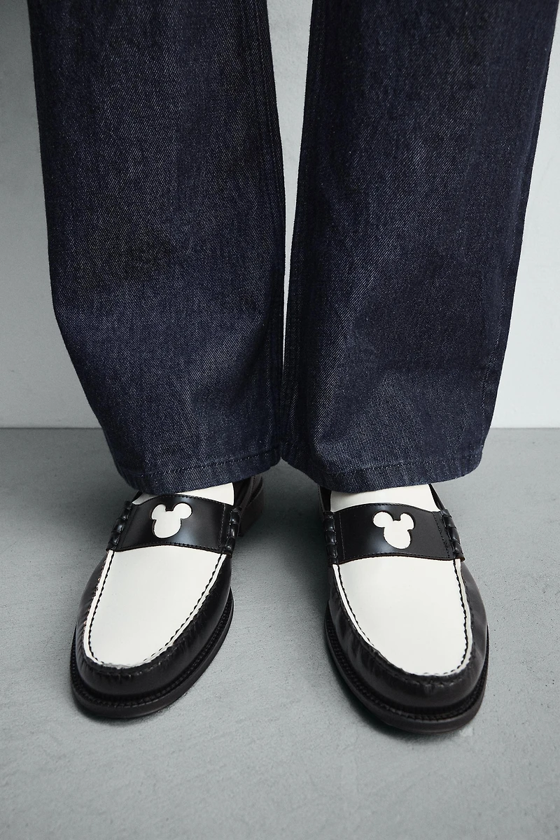 LEATHER PENNY LOAFERS HARRY LAMBERT FOR ZARA X DISNEY