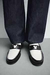 LEATHER PENNY LOAFERS HARRY LAMBERT FOR ZARA X DISNEY
