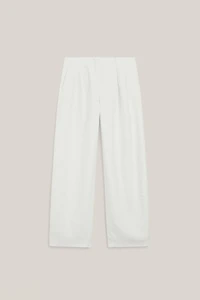 Flowing linen blend trousers with darts - LIMITED EDITION