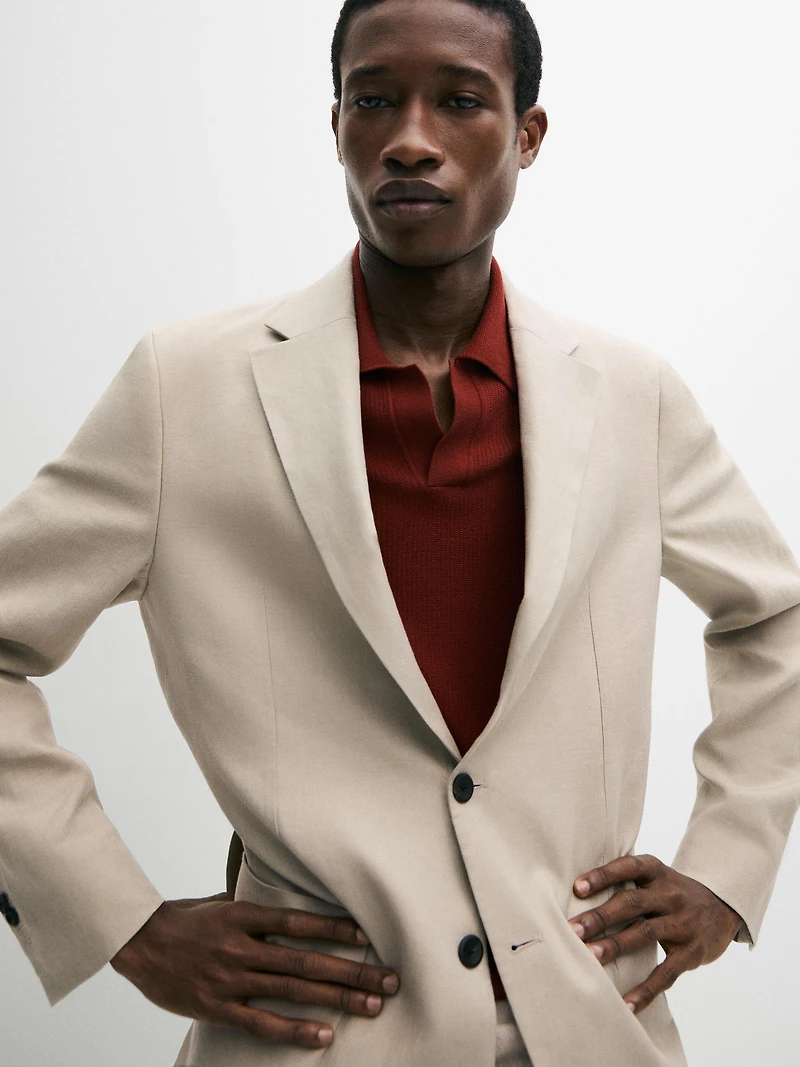100% linen suit blazer
