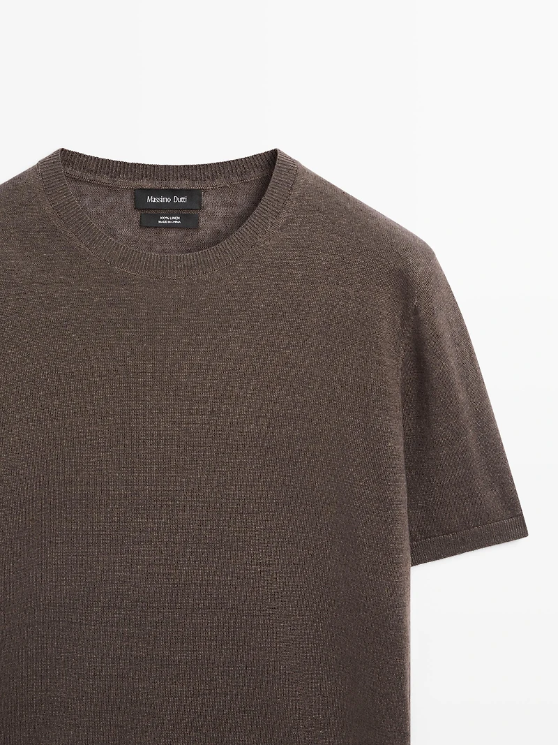 Lightweight 100% linen knit T-shirt