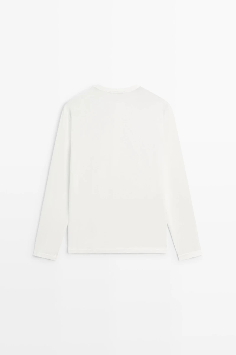T-shirt col tunisien 100 % coton