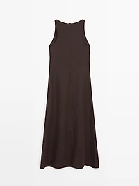 Linen halter midi dress