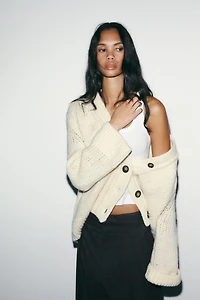 PANTALON BALLON À RAYURES ET PLIS