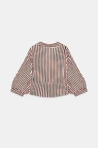 CHEMISE À RAYURES ET MANCHES BOUFFANTES