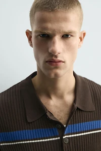 JACQUARD STRIPED KNIT POLO