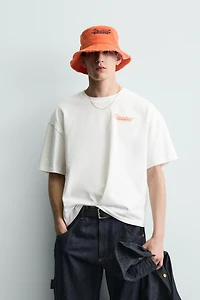 CONTRASTING TEXT PRINT T-SHIRT