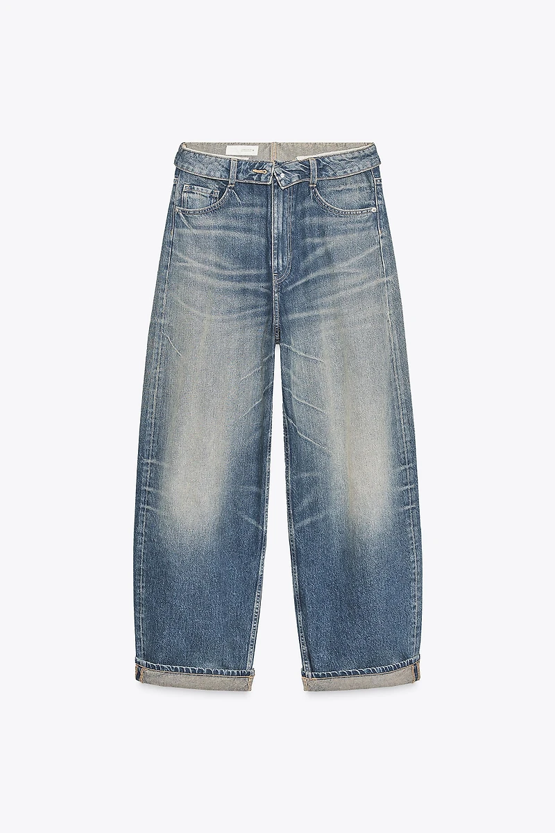 JEAN TAILLE MOYENNE TRF CEINTURE PLIÉE