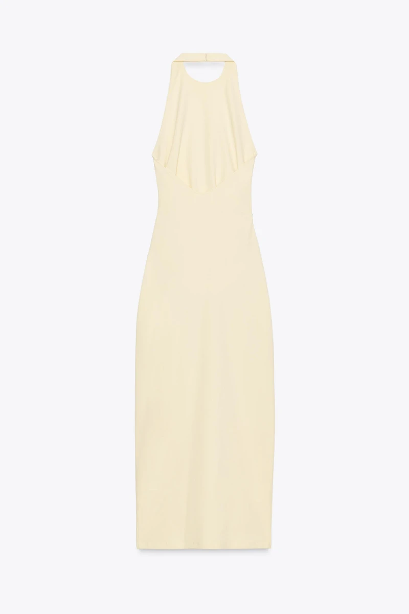 DRAPED HALTER DRESS