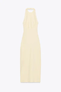 DRAPED HALTER DRESS