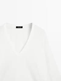 T-shirt col en V oversize