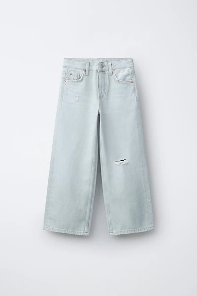 RIPPED WIDE LEG JEANS