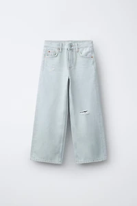 RIPPED WIDE LEG JEANS