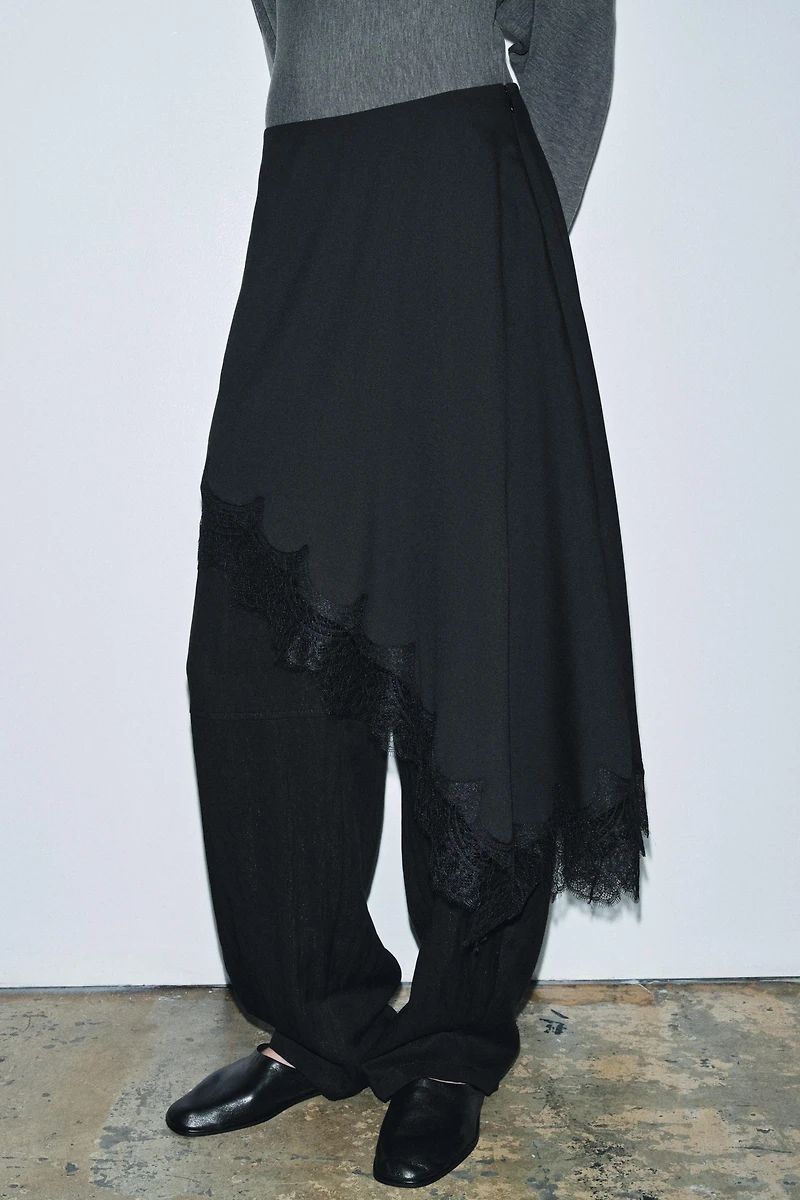 ASYMMETRIC LACE SKIRT ZW COLLECTION