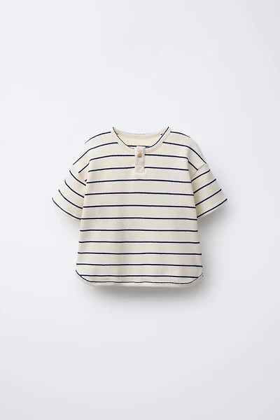 T-SHIRT GAUFRÉ RAYURES