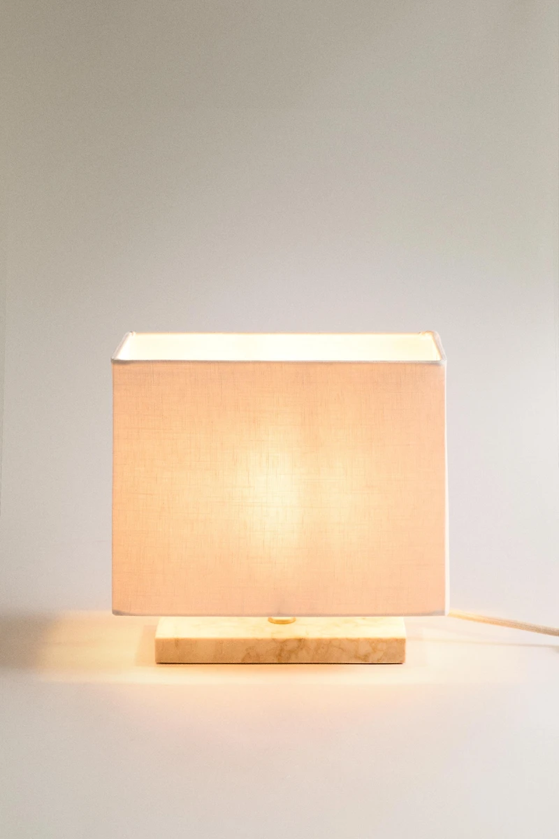 MARBLE AND LINEN TABLE LAMP