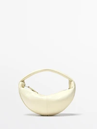 Mini sac à main demi-lune en cuir nappa
