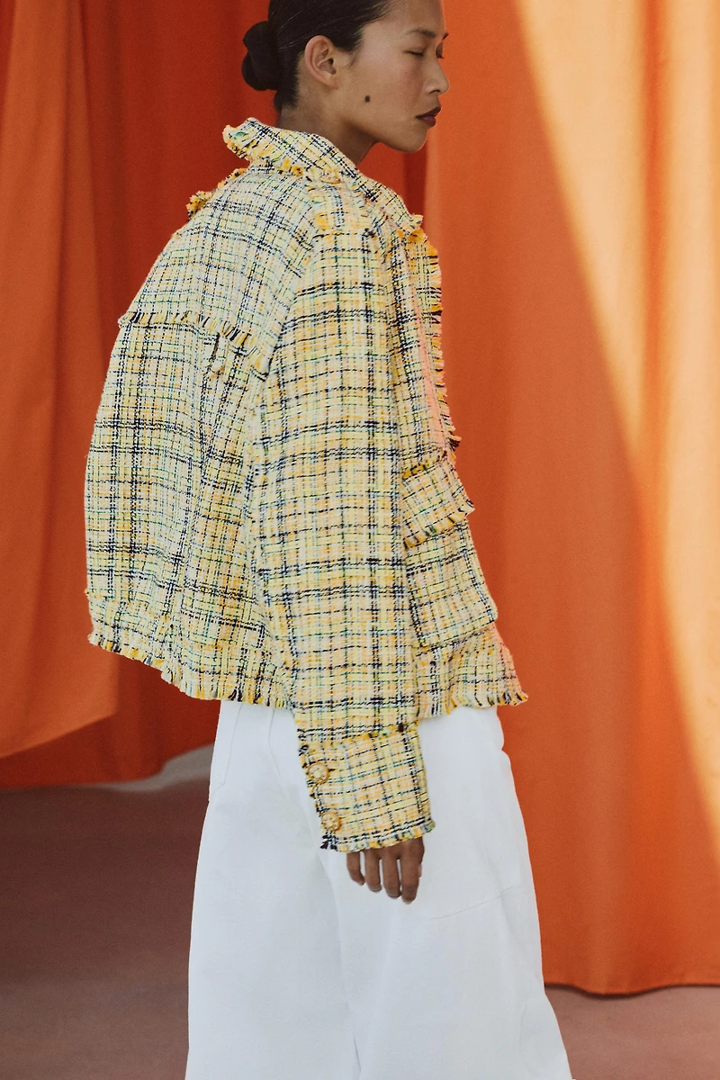 ZW COLLECTION TEXTURED PLAID JACKET